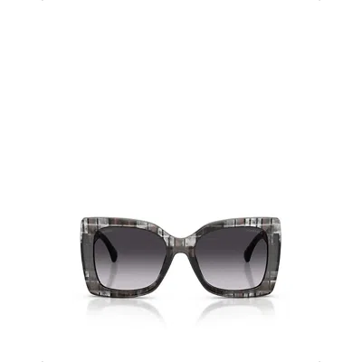 Pre-owned Chanel Womens  Ch5555 Square-frame Acetate Sunglasses In Black