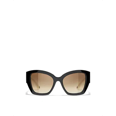 Pre-owned Chanel Womens Black Square-frame Sunglasses