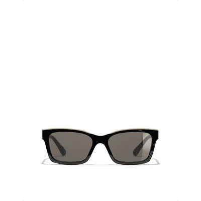 Pre-owned Chanel Womens Black Square Sunglasses