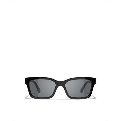 Pre-owned Chanel Womens Black Ch5417 Square-frame Acetate Sunglasses