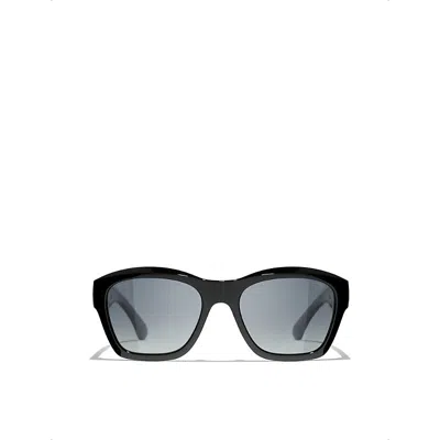 Pre-owned Chanel Womens Black Ch6055b Pillow-frame Cr-39 Sunglasses