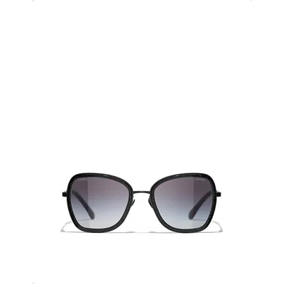 Pre-owned Chanel Womens Black Square Sunglasses
