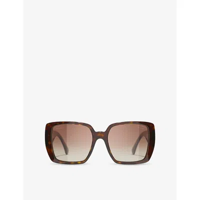 Chanel Womens Brown Ch5541 Polarised Square-frame Acetate Sunglasses
