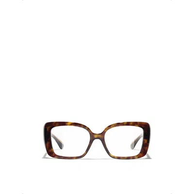 Chanel Womens Ch3502b Square-frame Acetate Optical Glasses Brown