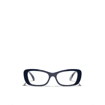 Chanel Womens Ch3506 Butterfly-frame Acetate Optical Glasses Blue