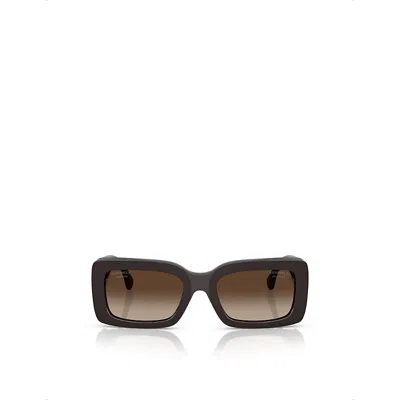 Pre-owned Chanel Womens Ch5534 Polarised Rectangle-frame Acetate Sunglasses Brown