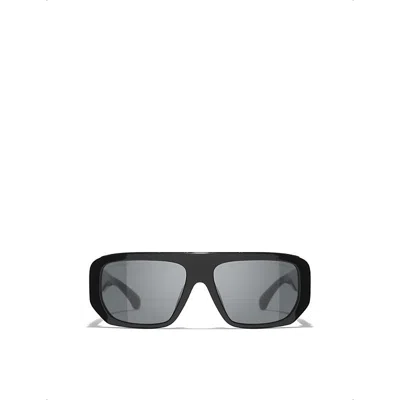 Chanel Womens Ch5556u Square-frame Acetate Sunglasses Black