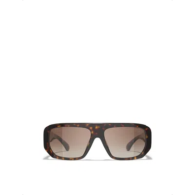 Chanel Womens Ch5556u Square-frame Tortoiseshell Acetate Sunglasses Brown