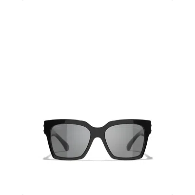 Chanel Womens Ch5557 Square-frame Acetate Sunglasses Black