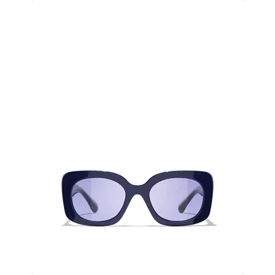 Chanel Womens Ch5563b Square-frame Acetate Sunglasses Blue