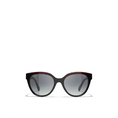 Chanel Womens Ch5414 Square Acetate Sunglasses Black