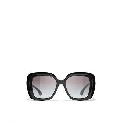 Pre-owned Chanel Womens Ch5518 Square-frame Acetate Sunglasses Black