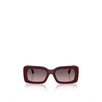 Pre-owned Chanel Womens Ch5534 Rectangle-frame Acetate Sunglasses Red