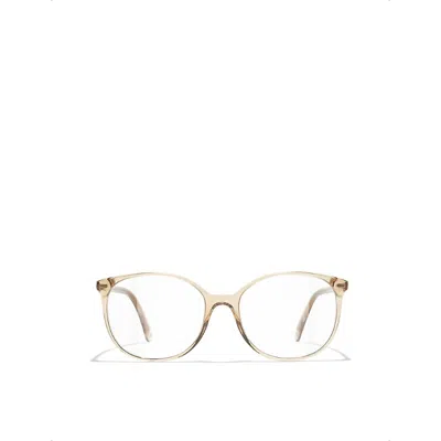 Pre-owned Chanel Womens Yellow Ch3432 Pantos Acetate Square-frame Glasses
