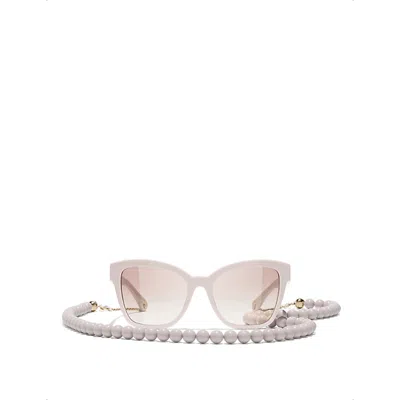 Pre-owned Chanel Womens Brown Square Sunglasses