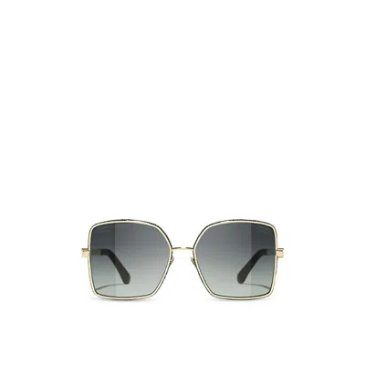 Pre-owned Chanel Womens Gold Ch4288q Polarised Square-frame Metal Sunglasses
