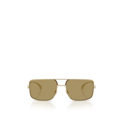Pre-owned Chanel Womens Gold Ch4294 Pilot Metal Sunglasses