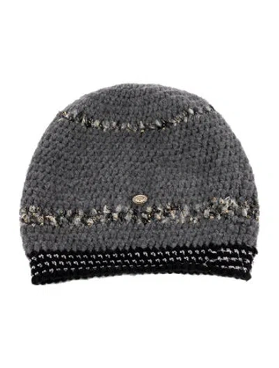 Pre-owned Chanel Wool Beanie In Gray