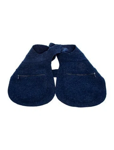 Pre-owned Chanel Wool Belt Bag In Blue