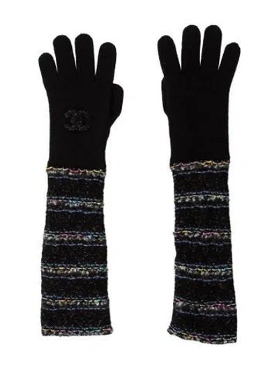Pre-owned Chanel Wool Knit Gloves In Multi
