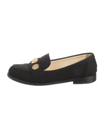 Pre-owned Chanel Wool Loafers In Black