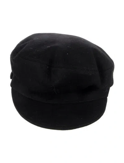 Pre-owned Chanel Wool Newsboy Cap In Black