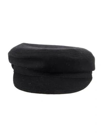 Pre-owned Chanel Wool Newsboy Cap In Black