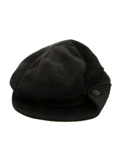 Pre-owned Chanel Wool Newsboy Cap In Black