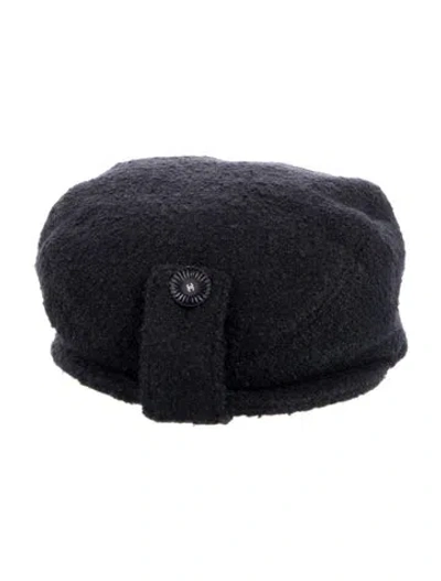 Pre-owned Chanel Wool Newsboy Cap In Blue