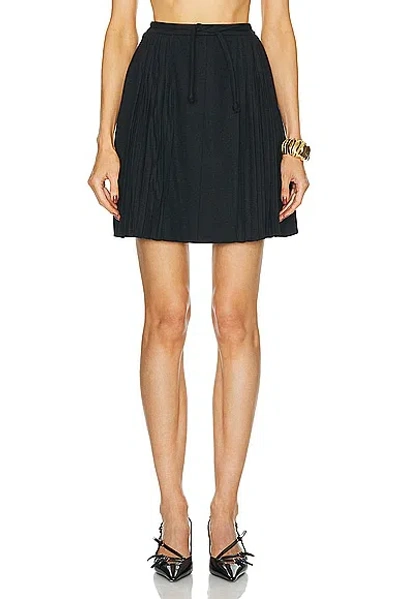 Pre-owned Chanel Wool Pleated Skirt In Navy