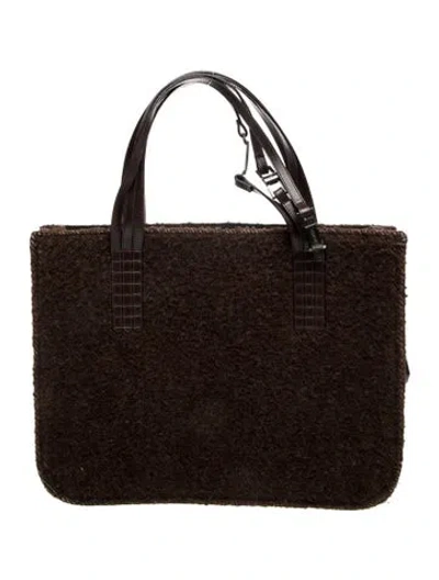 Pre-owned Chanel Wool Shopper Tote In Brown