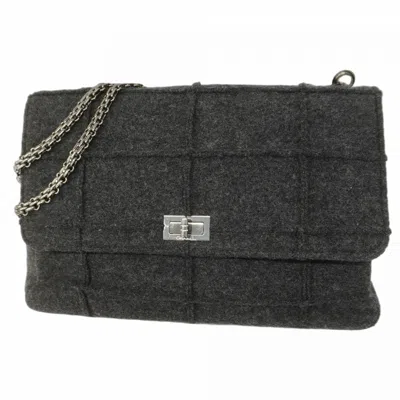 Pre-owned Chanel Wool Shoulder Bag () In Black