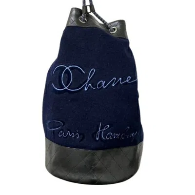 Pre-owned Chanel Wool Shoulder Bag () In Blue
