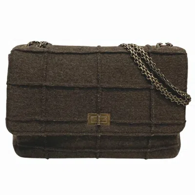 Pre-owned Chanel Wool Shoulder Bag () In Brown