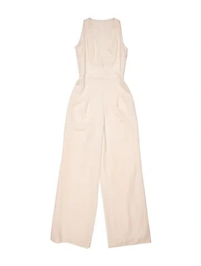 Pre-owned Chanel Wool V-neck Jumpsuit In Neutral