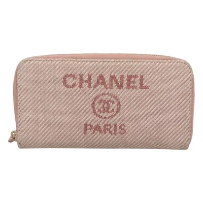 Pre-owned Chanel Wool Wallet () In Pink