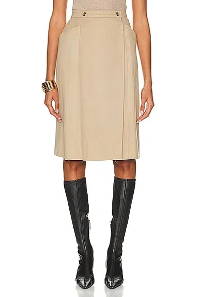 Pre-owned Chanel Wrap Wool Skirt In Beige