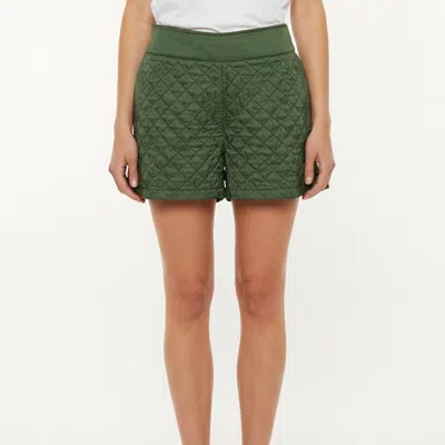 Pre-owned Chanel X Karl Lagerfeld Green Nylon Diamond Quilted Shorts M
