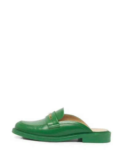 Pre-owned Chanel X Pharrell Leather Mules In Green