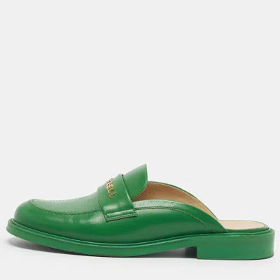 Pre-owned Chanel X Pharrell Size 43 Green Leather Mules