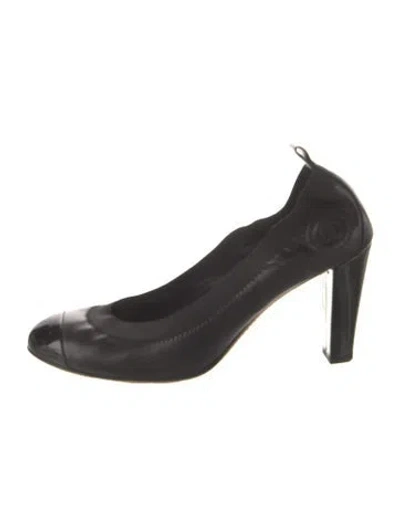 Pre-owned Chanel X Stretch Sprit Interlocking Cc Logo Pumps In Black