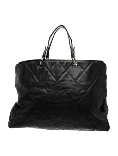 Pre-owned Chanel Xl Caviar Timeless Shopper Tote In Black