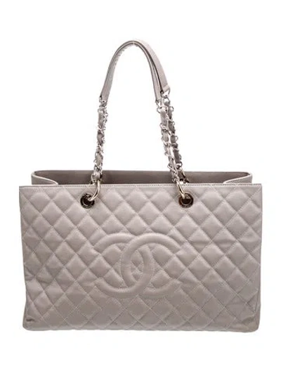 Pre-owned Chanel Xl Grand Shopping Tote In Gray