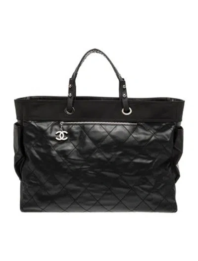 Pre-owned Chanel Xl Paris-biarritz Tote In Black