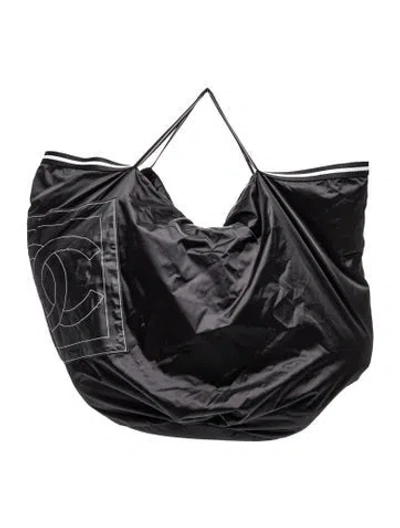 Pre-owned Chanel Xl Sport Ligne Travel Tote In Black