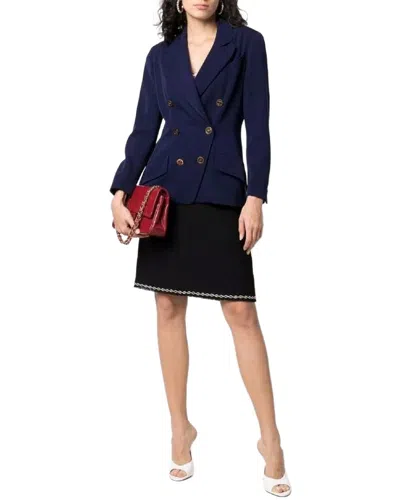 Pre-owned Chanel Y2k Wool Midi Skirt, Size Fr; 42 (authentic Pre-loved)