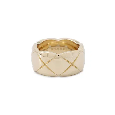 Pre-owned Chanel Yellow (18k) Band Ring () In Gold