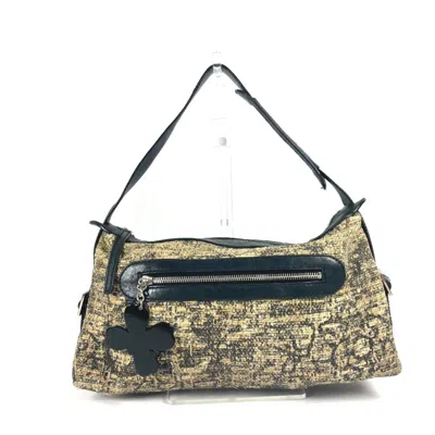 Pre-owned Chanel Yellow Canvas Leather Shoulder Bag () In Multi