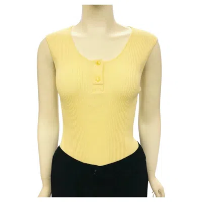 Pre-owned Chanel Yellow Cotton Sleeveless Top