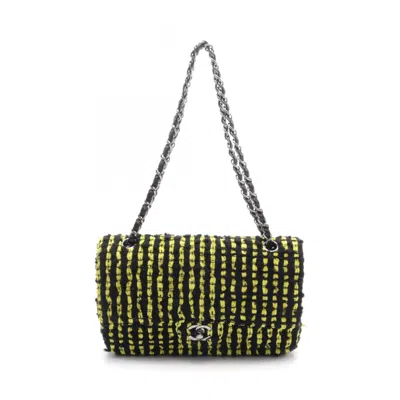 Pre-owned Chanel Yellow Fabric Leather Shoulder Bag () In Multi